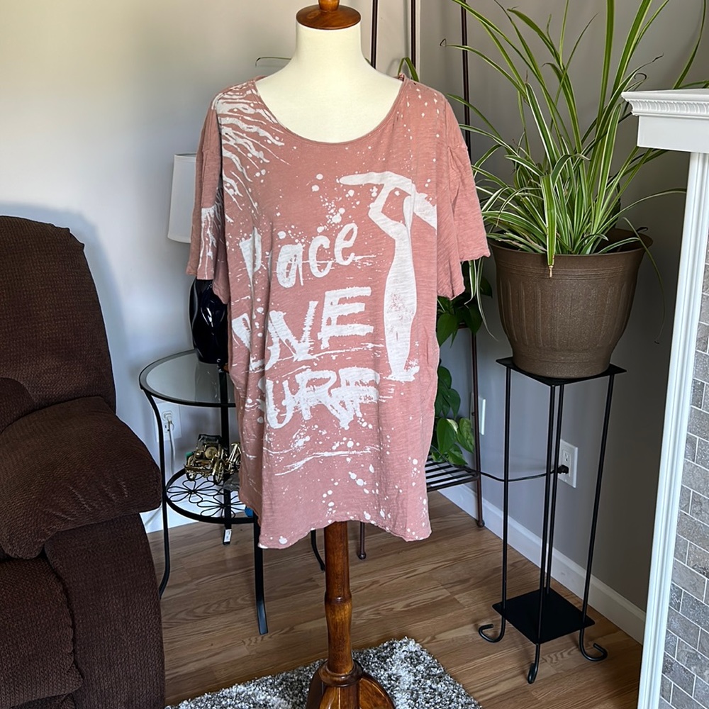 MAGNOLIA PEARL Cotton jersey Peace Love and Surf tshirt